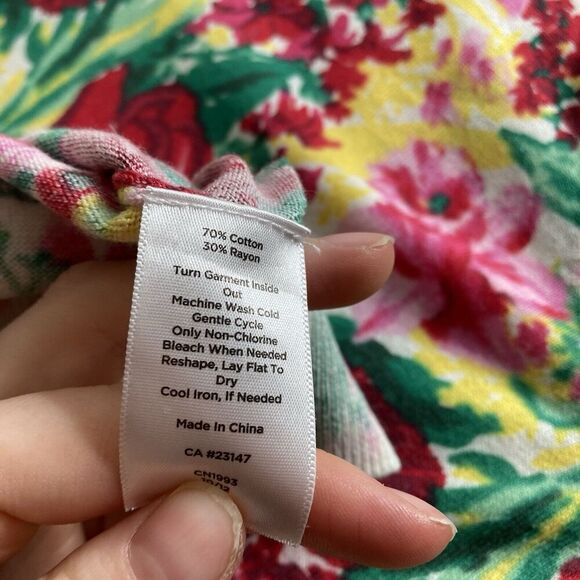 Talbots Women's Floral Button Up Cardigan Size L Colorful Boho Rainbow Garden - Picture 6 of 11